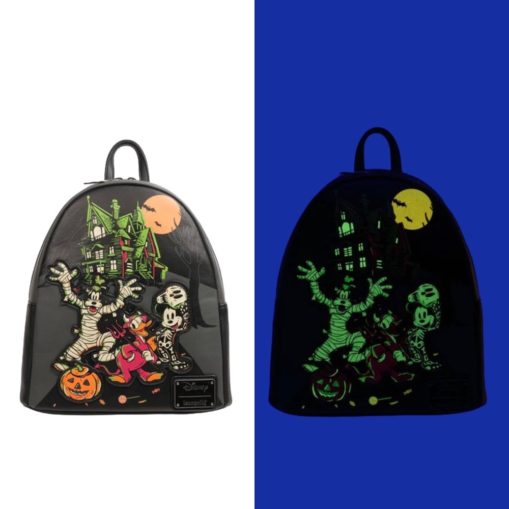 Loungefly Disney 100 Trick or Treaters Glow in the Dark Mini Backpack